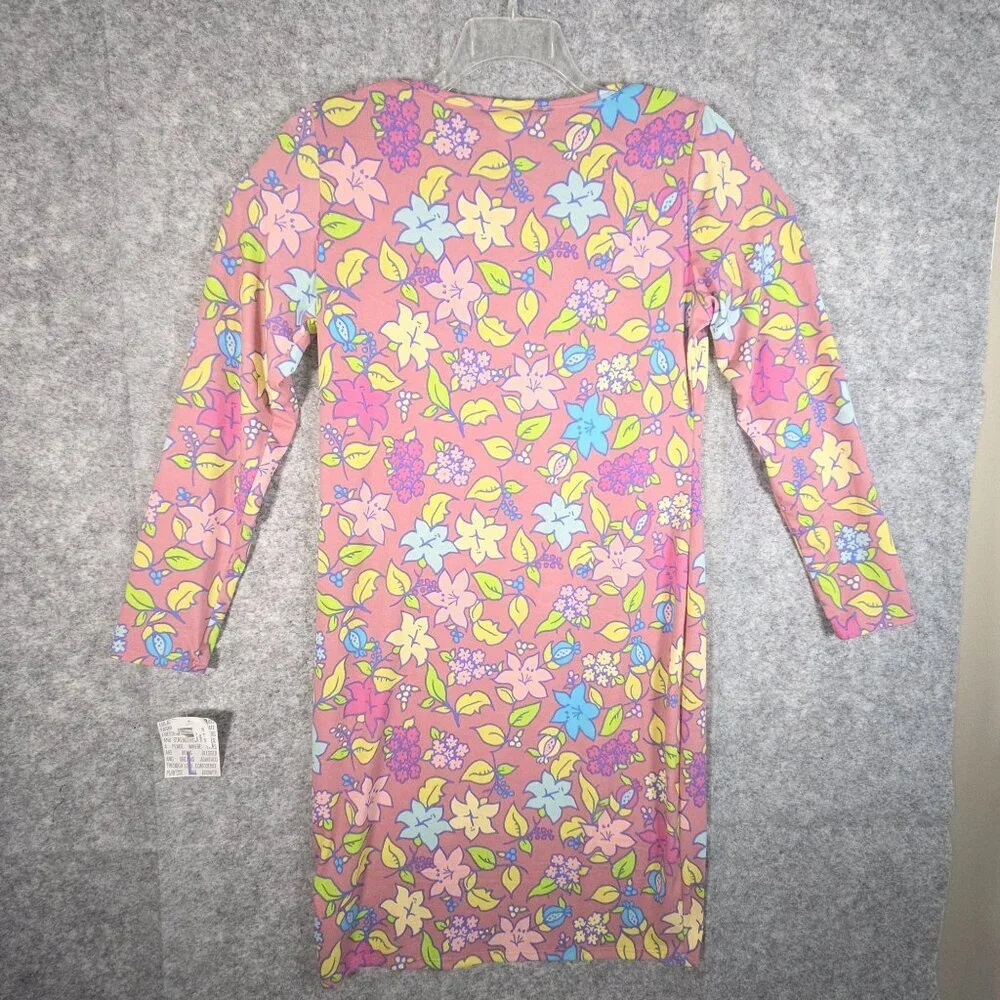 Lularoe NWT Women's Julia Shift Dress Long Sleeve  Multi Color floral  Size L - Picture 6 of 8